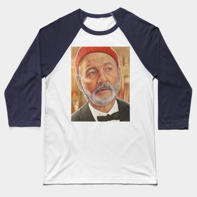 Bill Murray, Steve Zissou, The Life Aquatic Baseball T-Shirt by silusUK